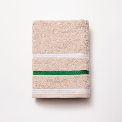 Benetton Home, Hand Towel 50x90cm 450Gms 100% Cotton Beige W/Stripes Neutral Be, BE-0926-BG-KF