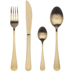 Bergner 24-Piece Cutlery Set in Stainless Steel Munich Champagne Matt Collection BG-5139-CH