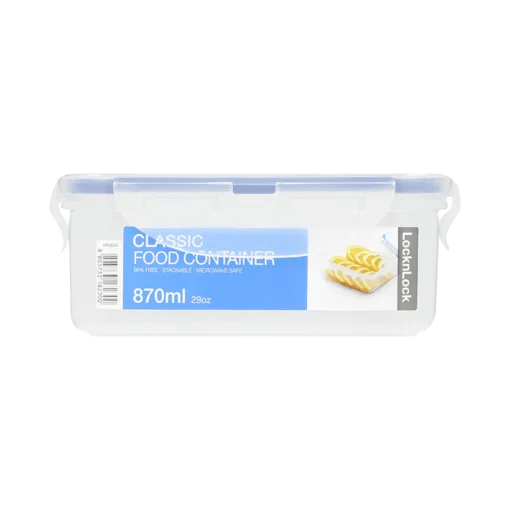 LocknLock HPL823 Food Container, Clear, 870 ml, Square, Plastic