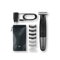Braun Shaver XT5200, Wet & Dry Shaver, All-in-one tool, 6 attachments & travel pouch (258230)