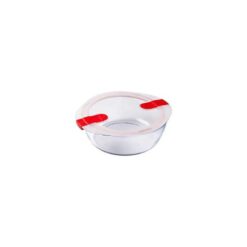 Pyrex Cook & Heat Glass Round Dish With Lid, 0.35L (232272)