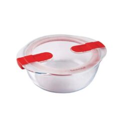 Pyrex Cook & Heat Glass Round Dish With Lid, 1.1L (232273)