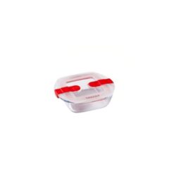 Pyrex Cook & Heat Glass Square Dish With Lid, 0.35L (232275)