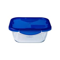 Pyrex Cook & Go Glass Square dish with Lid, 0.8L (200425)
