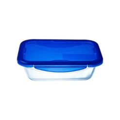 Pyrex Cook & Go Glass Rectangular dish with Lid, 0.8L (200422)