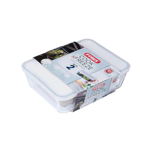Pyrex Cook & Freeze Set of 2 - 1.5L & 2.6L with Lid (211231)