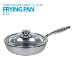 26 cm Stainless Steel Frying Pan+Cover