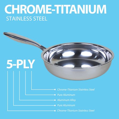 26 cm Stainless Steel Frying Pan+Cover - Image 2